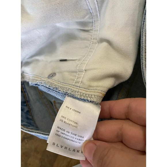 SLVRLAKE Lou Lou Strainght Leg Jeans Love Burns Size 30 - Picture 8 of 11